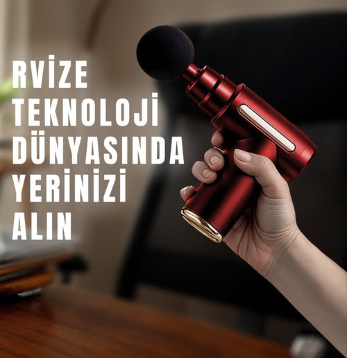 Darbeli Titreşimli Şarjlı Sporcu Masaj Tabancası Masaj Aleti Kas Rahatlatıcı Egzersiz Alet