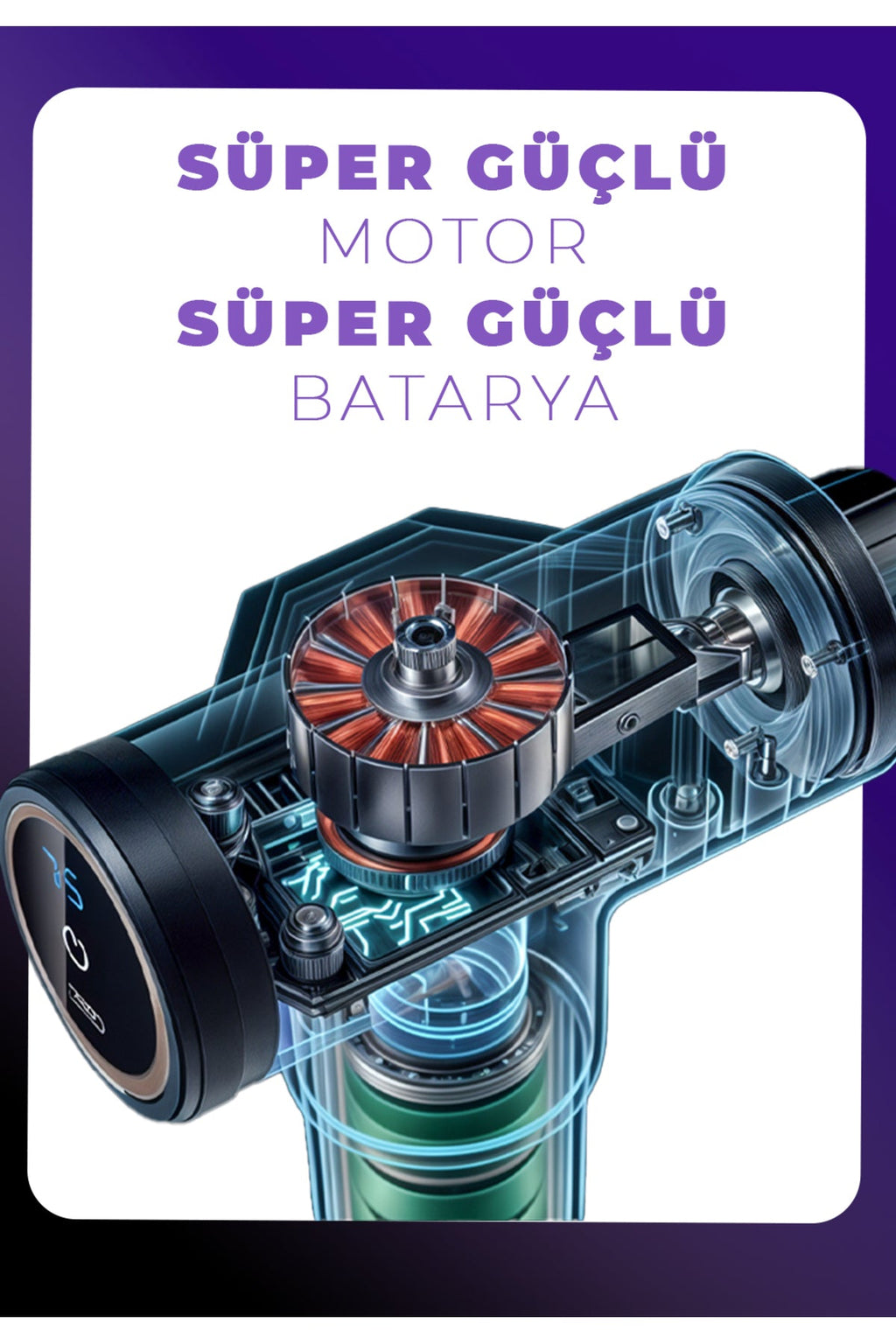 Darbeli Titreşimli Şarjlı Sporcu Masaj Tabancası Masaj Aleti Kas Rahatlatıcı Egzersiz Alet